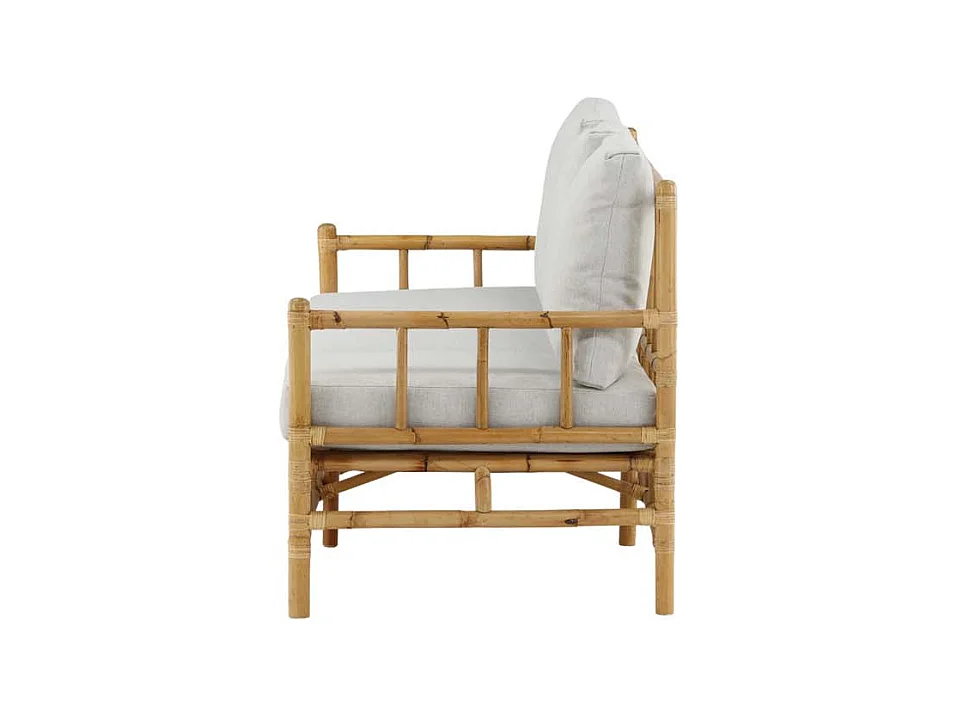 Canapé de jardin 3 Places "Cane" 180cm Naturel