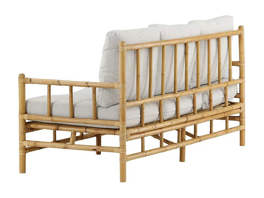 Canapé de jardin 3 Places "Cane" 180cm Naturel