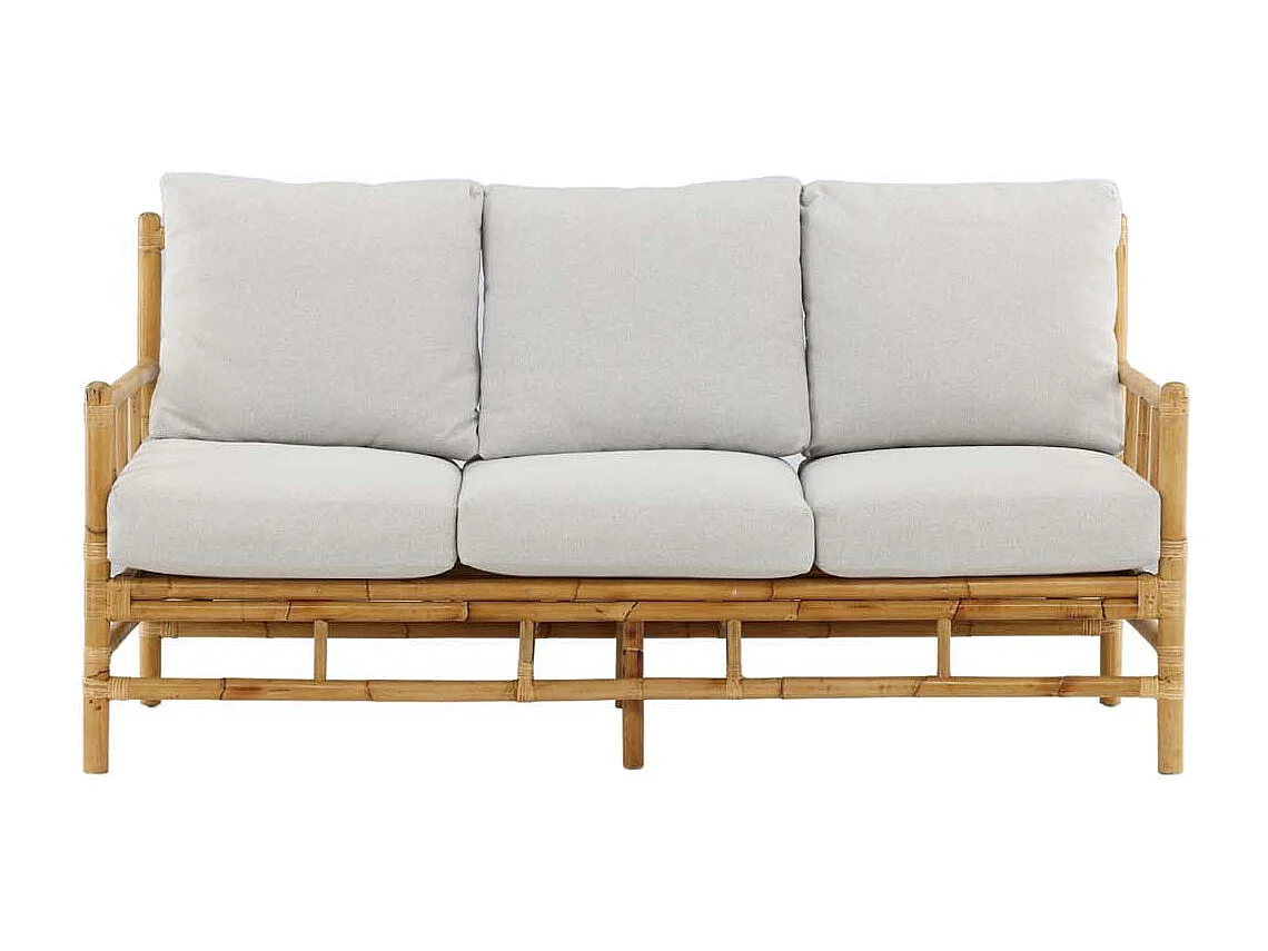 Canapé de jardin 3 Places "Cane" 180cm Naturel