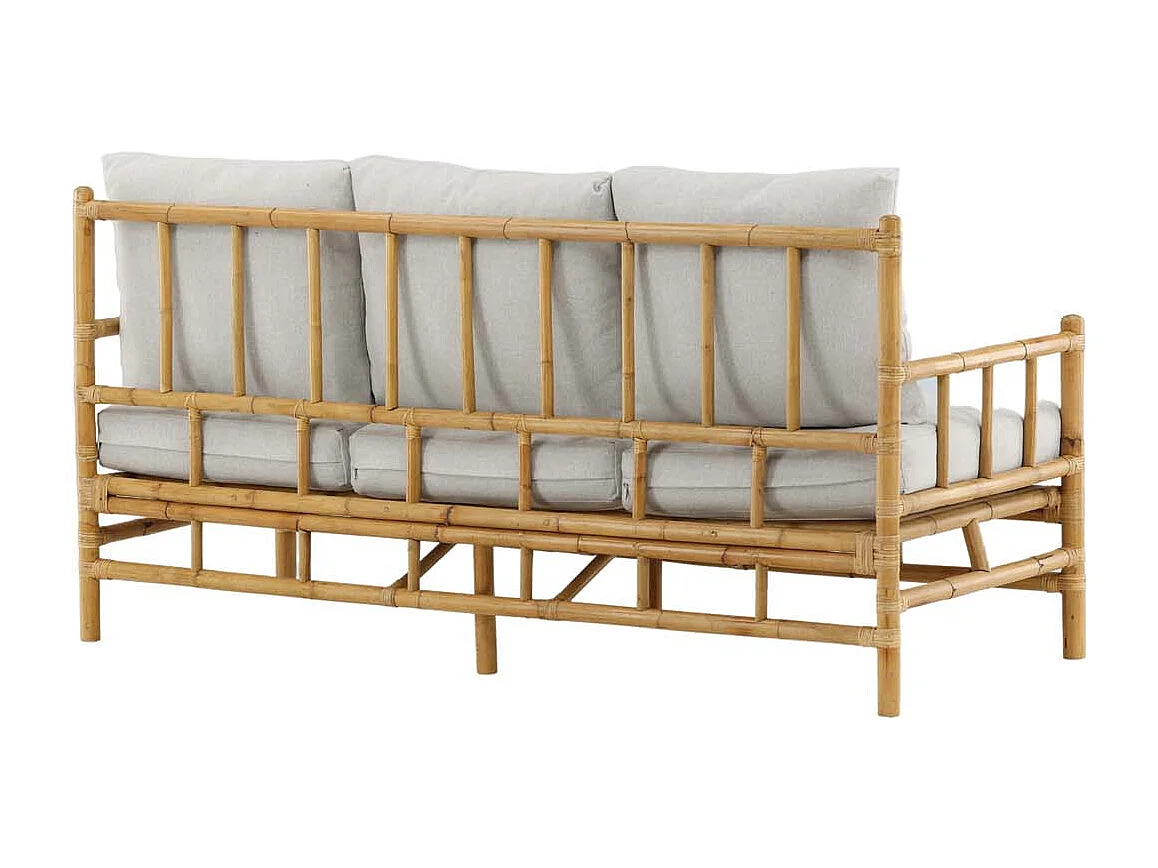 Canapé de jardin 3 Places "Cane" 180cm Naturel