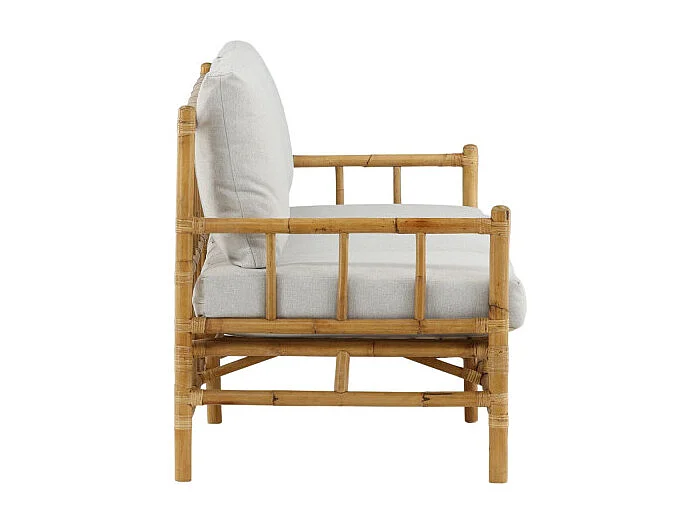 Cane tuinbank met tuinkussen 3 pers. naturel.