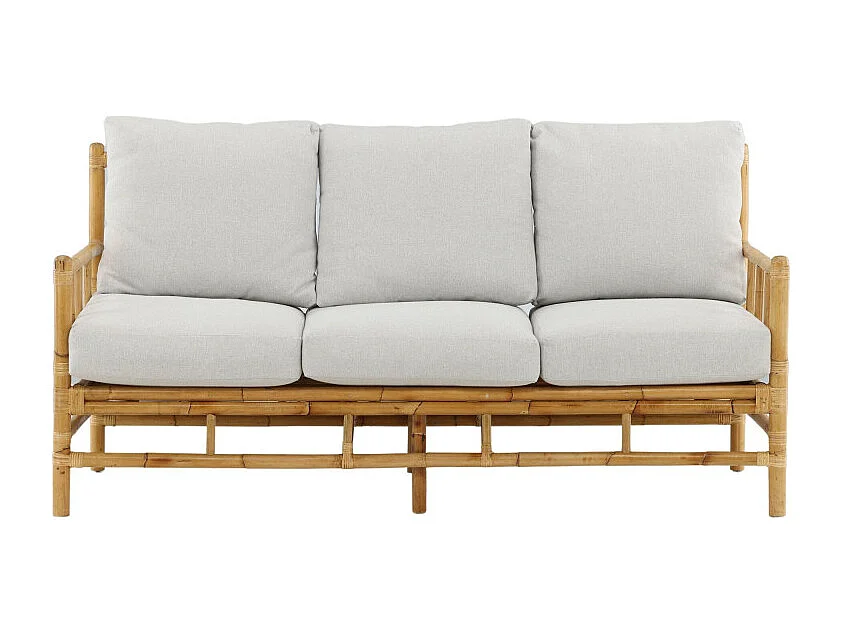 Cane tuinbank met tuinkussen 3 pers. naturel.