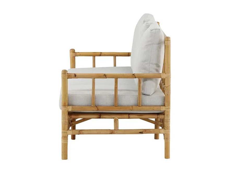 Cane tuinbank met tuinkussen 3 pers. naturel.