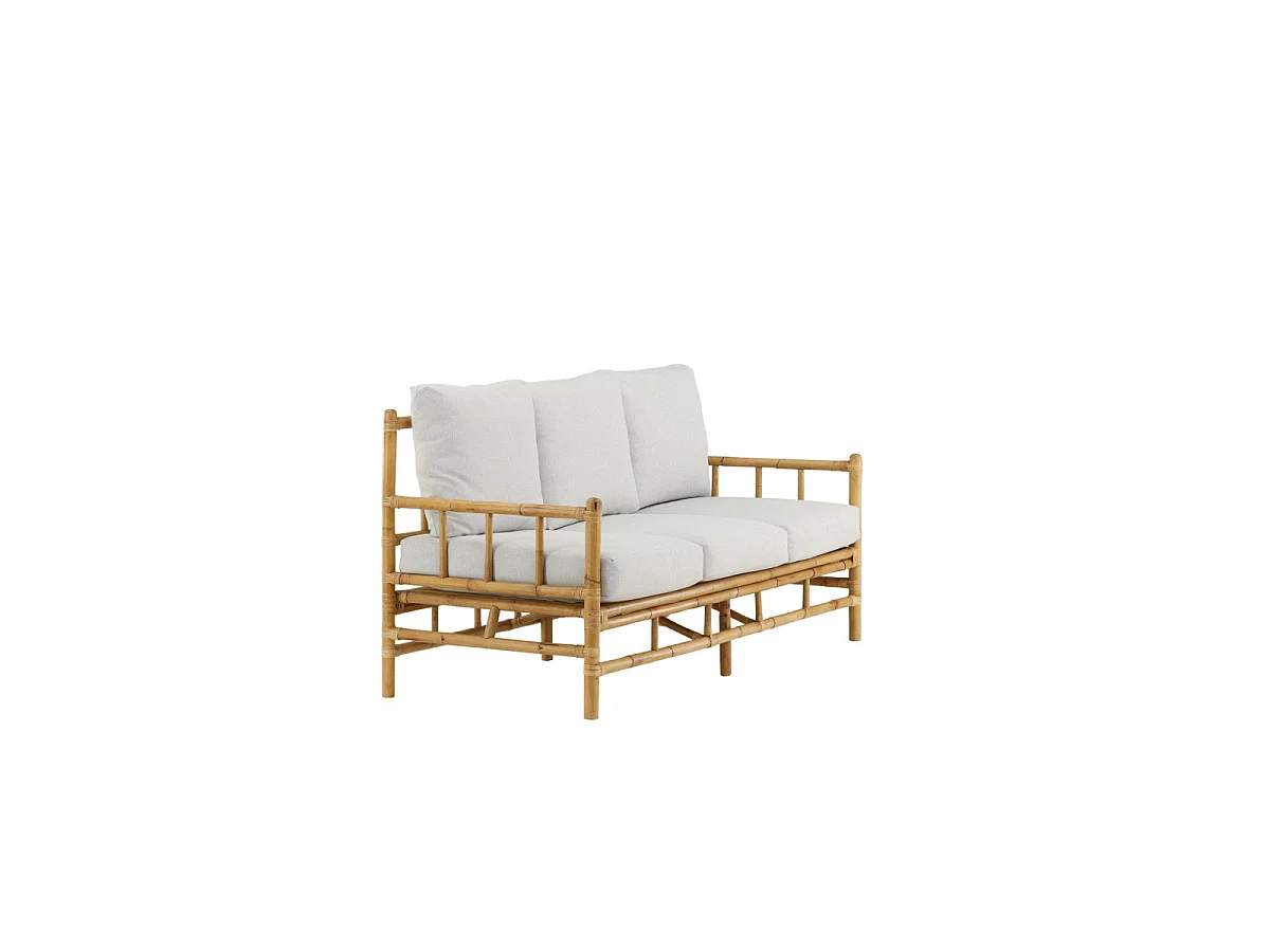 Cane Gartensofa mit Gartenkissen 3 Pers. natur.
