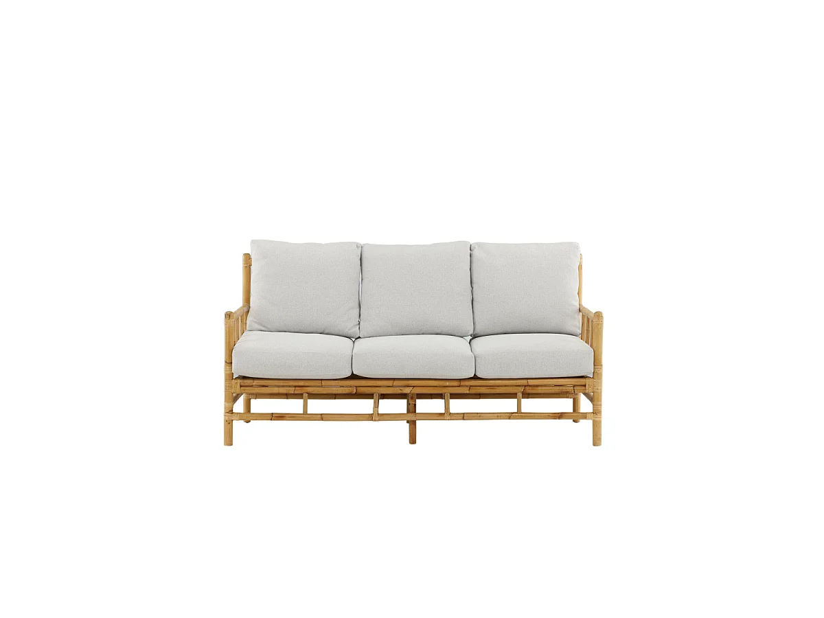 Cane Gartensofa mit Gartenkissen 3 Pers. natur.