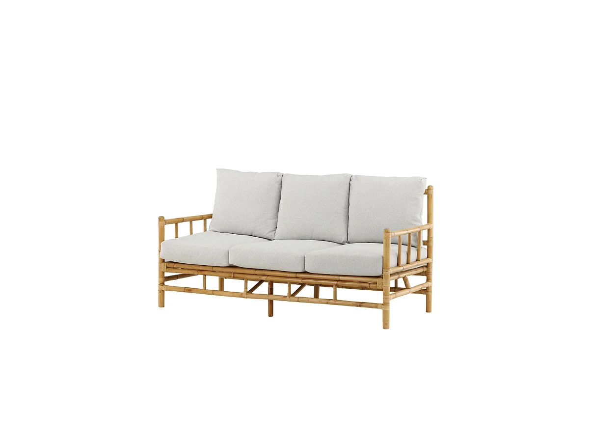 Cane Gartensofa mit Gartenkissen 3 Pers. natur.