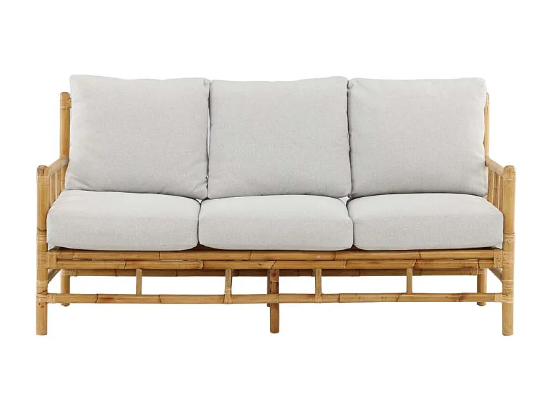 Canapé de jardin 3 Places "Cane" 180cm Naturel