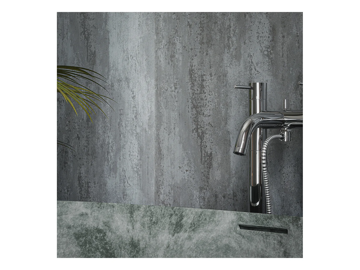 Panneau Douche PVC Béton Vieilli - L. 240 x l. 100 x ép. 1 cm