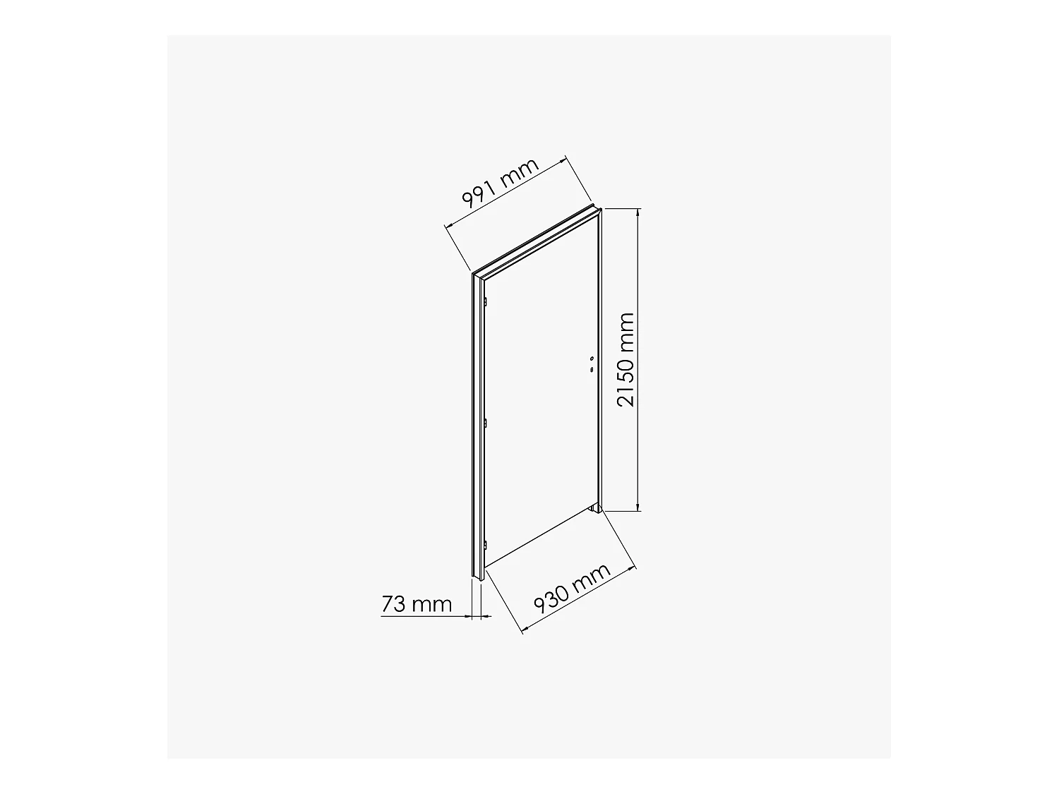 Bloc-Porte Costa Rica H. 204 x l. 93 cm - Poussant Droit