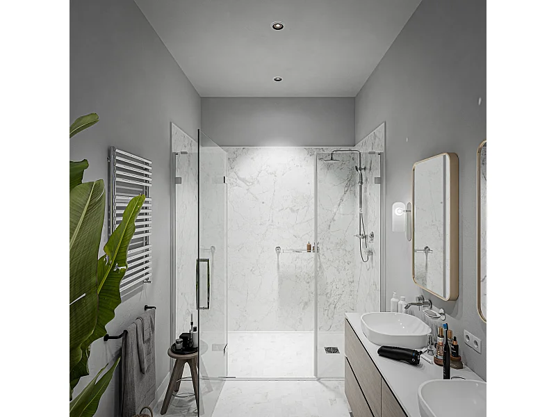 Panneau Douche PVC Marbre de Carrare - L. 240 x l. 100 x ép. 1 cm