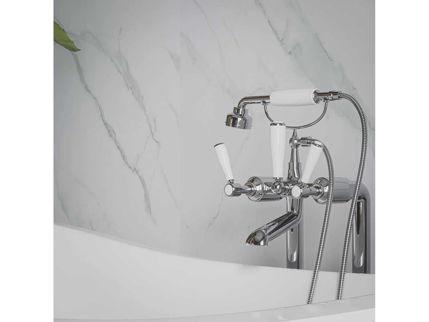 Panneau Douche PVC Marbre Calacatta - L. 240 x l. 100 x ép. 1 cm