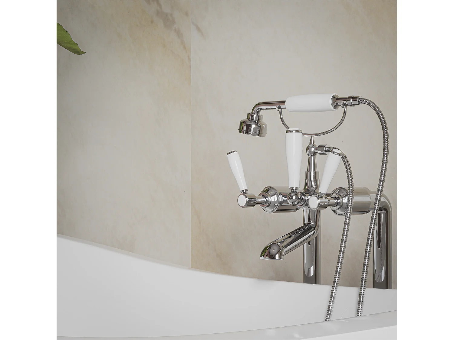 Panneau Douche PVC Marbre Beige - L. 240 x l. 100 x ép. 1 cm