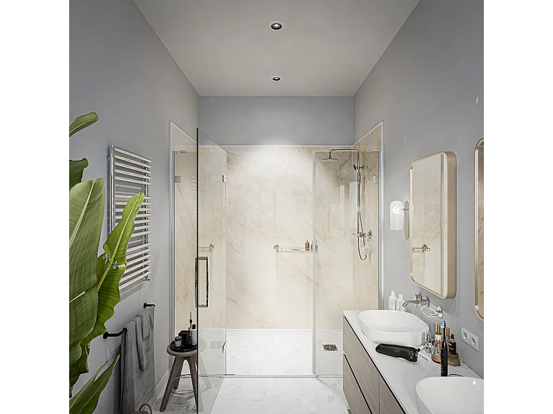 Panneau Douche PVC Marbre Beige - L. 240 x l. 100 x ép. 1 cm