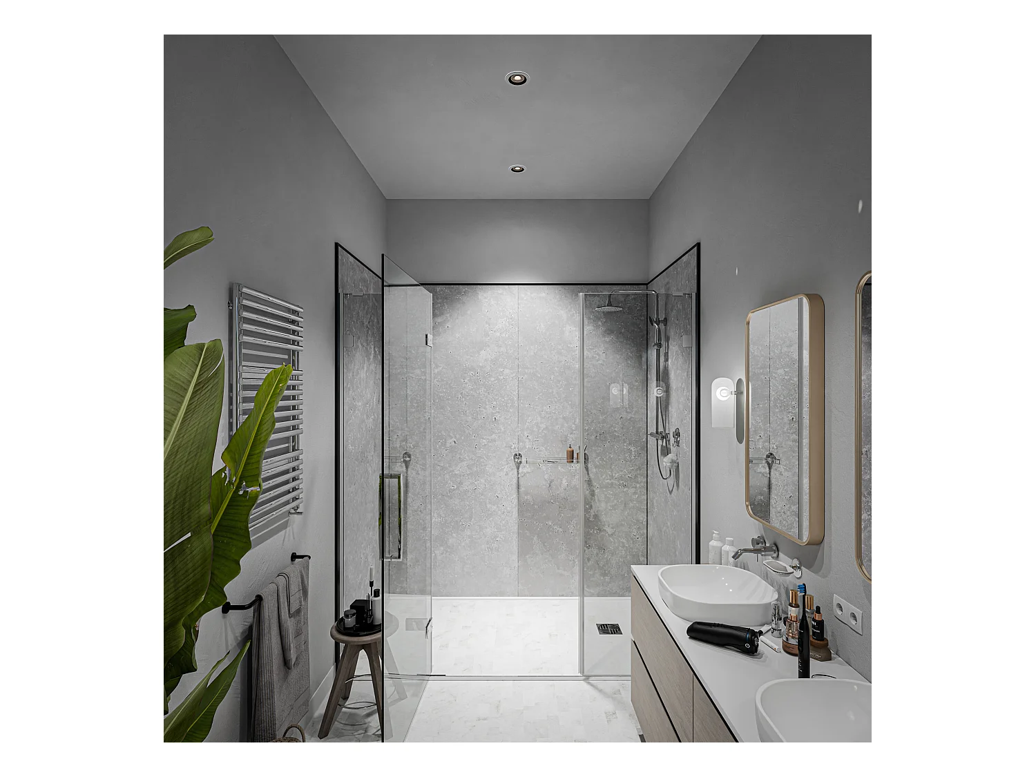 Panneau Douche PVC Béton - L. 240 x l. 100 x ép. 1 cm