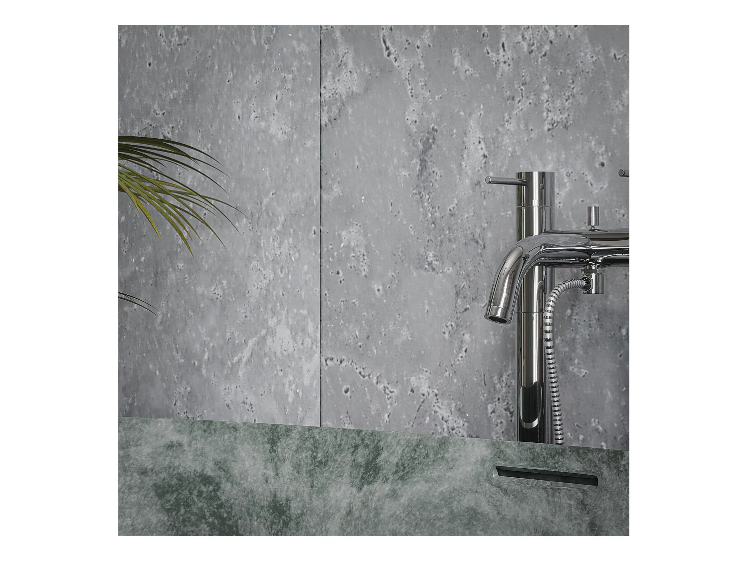 Panneau Douche PVC Béton - L. 240 x l. 100 x ép. 1 cm