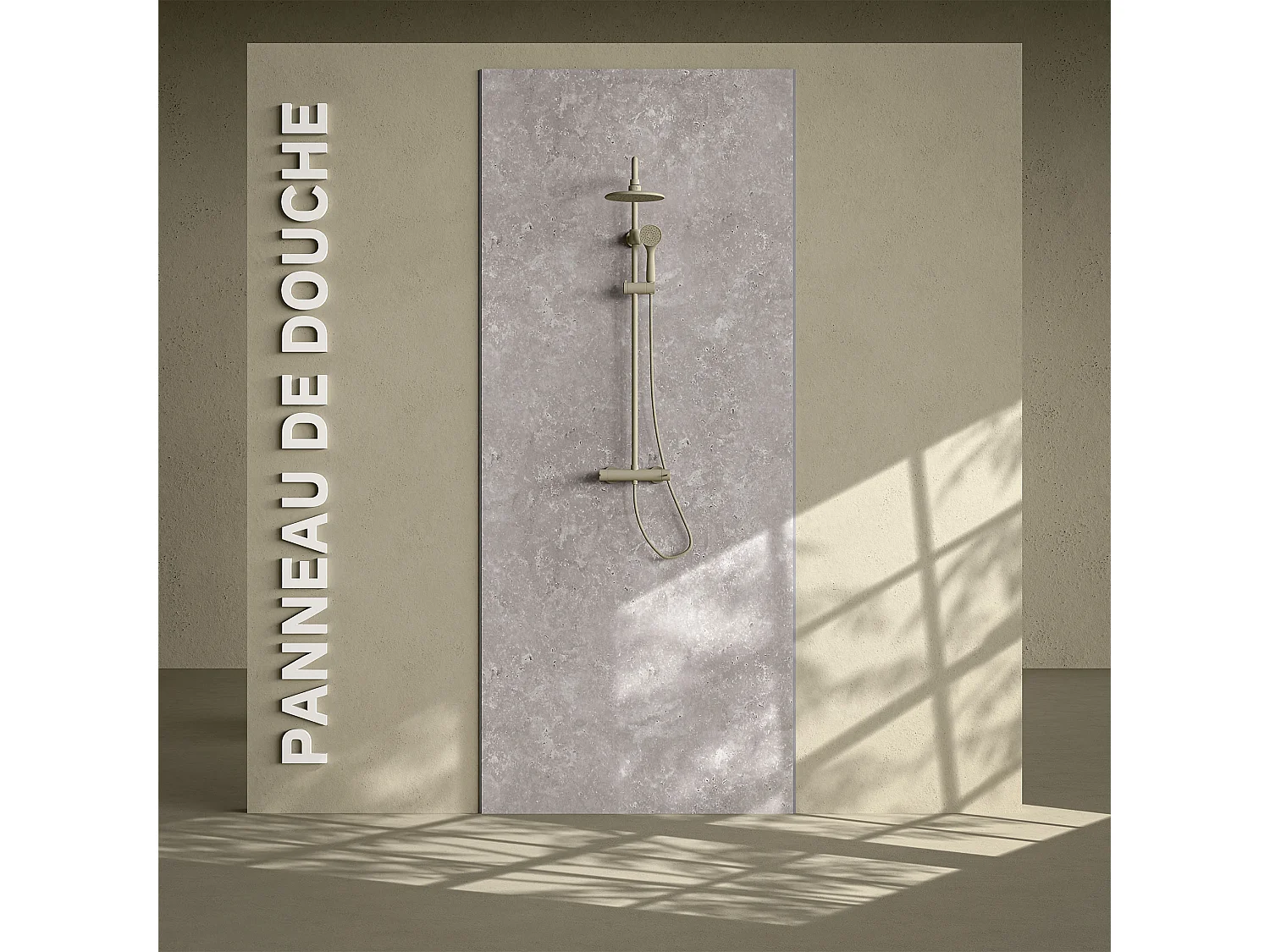 Panneau Douche PVC Béton - L. 240 x l. 100 x ép. 1 cm