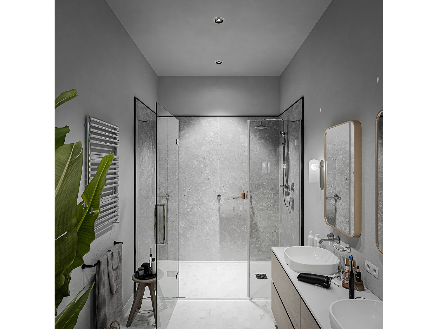 Panneau Douche PVC Béton - L. 240 x l. 100 x ép. 1 cm