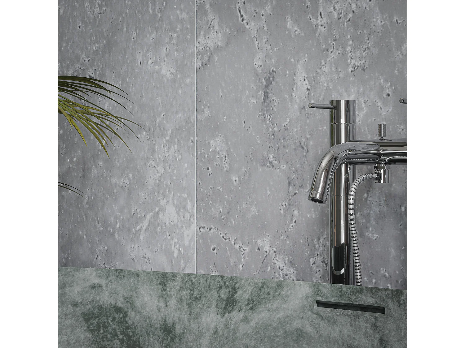 Panneau Douche PVC Béton - L. 240 x l. 100 x ép. 1 cm