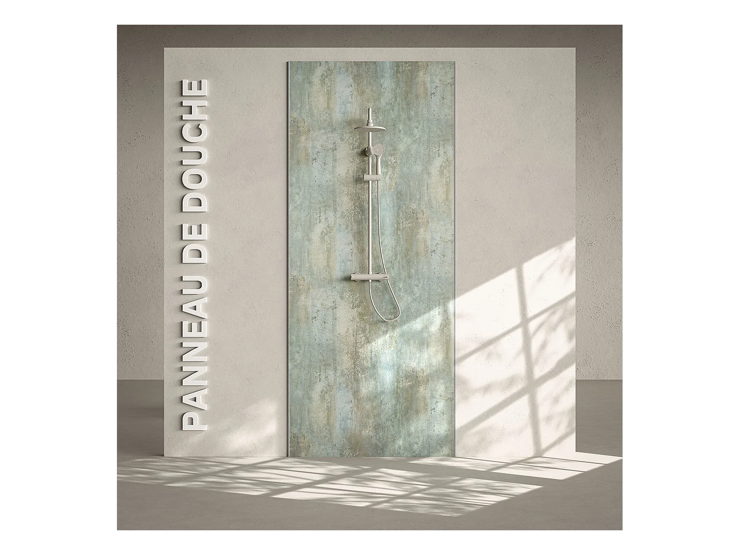 Panneau Douche PVC Minéral - L. 240 x l. 100 x ép. 1 cm