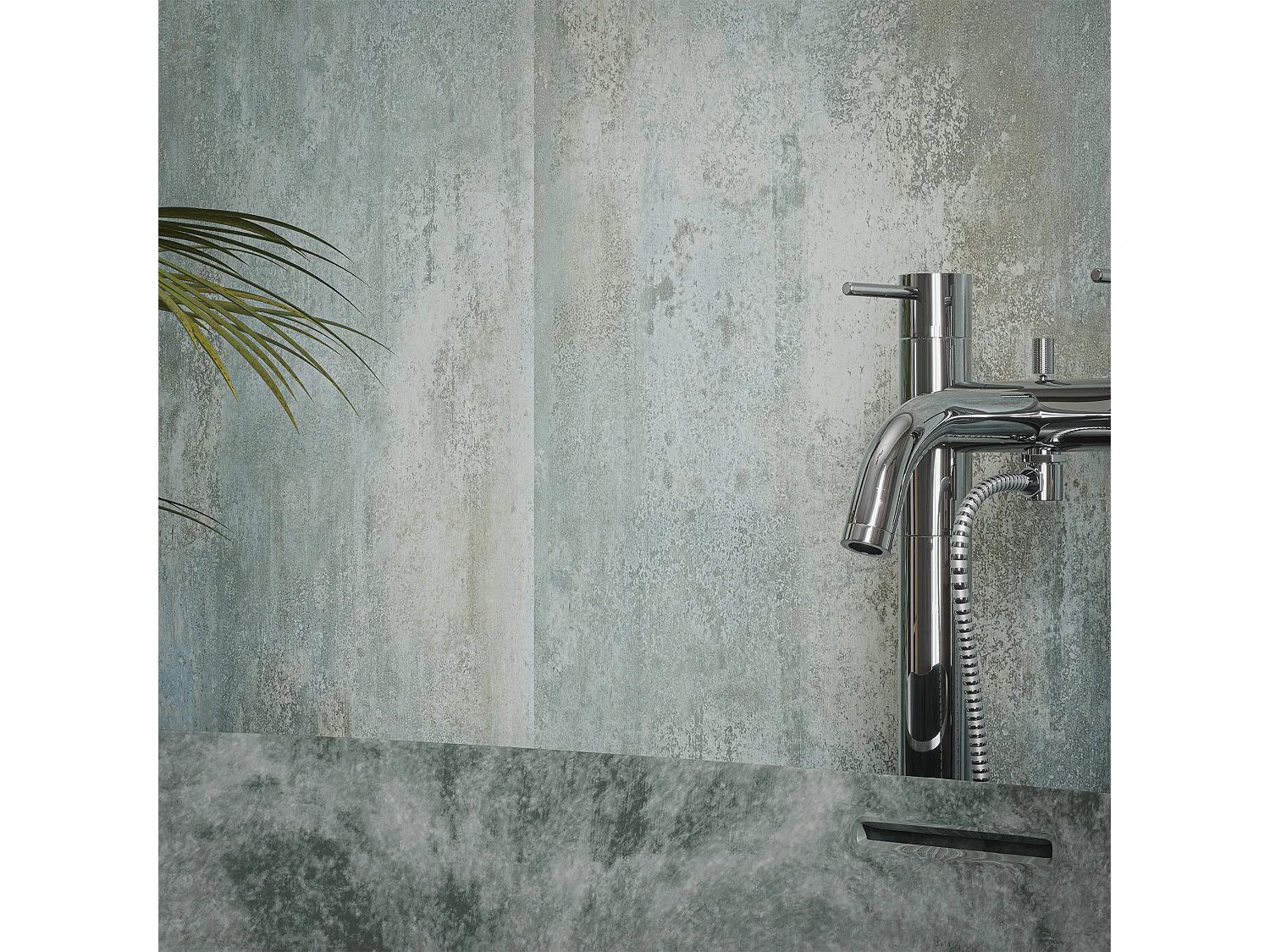 Panneau Douche PVC Minéral - L. 240 x l. 100 x ép. 1 cm