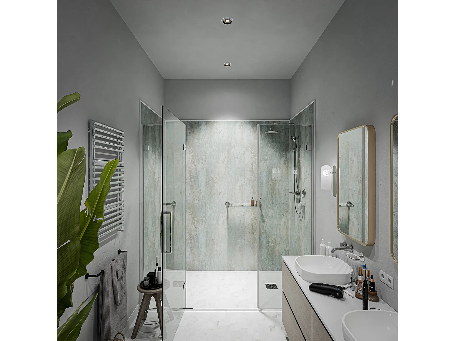 Panneau Douche PVC Minéral - L. 240 x l. 100 x ép. 1 cm