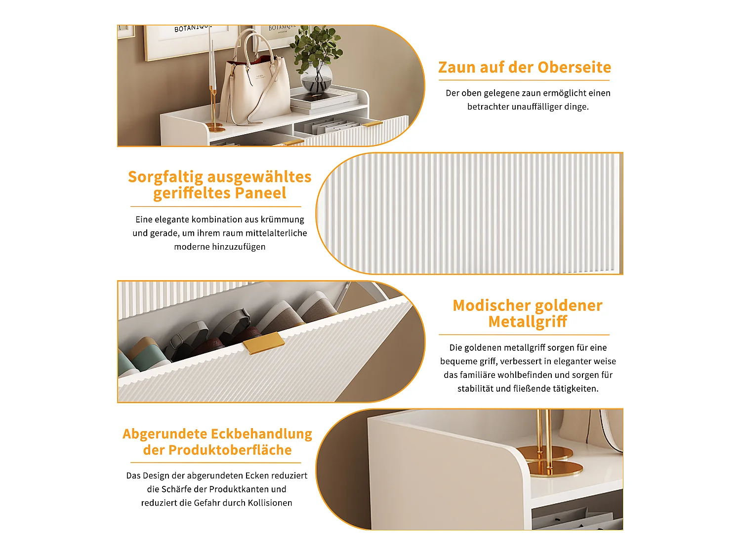 Meuble à chaussures blanc moderne avec 2 tiroirs et 2 portes basculantes – Design minimaliste et fonctionnel