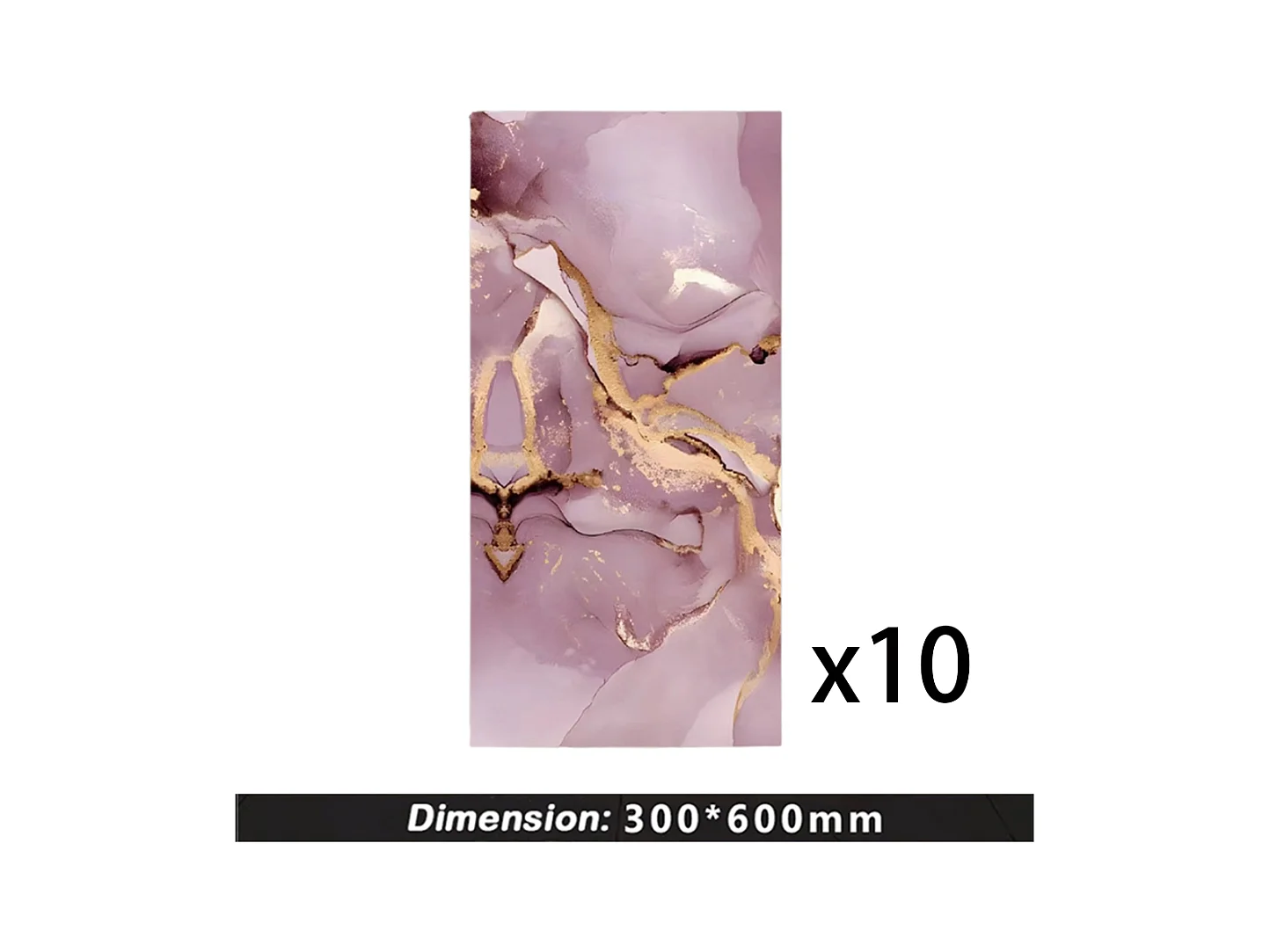 10 papiers peints autocollants 3D effet carrelage 30 cm x 60 cm, Alicia ROSA, 1,8 m²