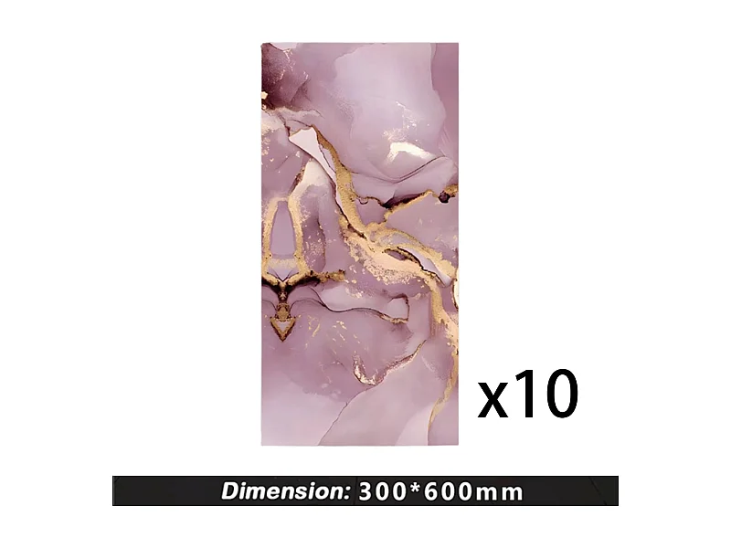 10 papiers peints autocollants 3D effet carrelage 30 cm x 60 cm, Alicia ROSA, 1,8 m²