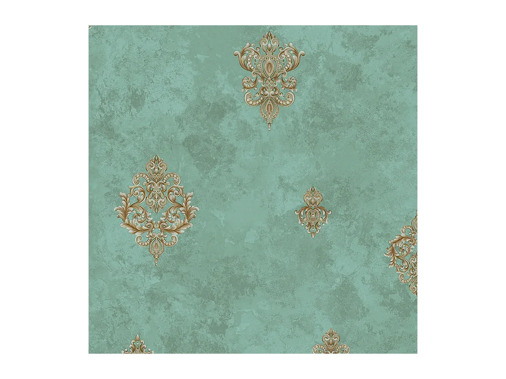 Papier peint texturé 3D, Série Palace, Rétro Vintage, 10 x 0,53 m, Salon, Papier peint floral vert