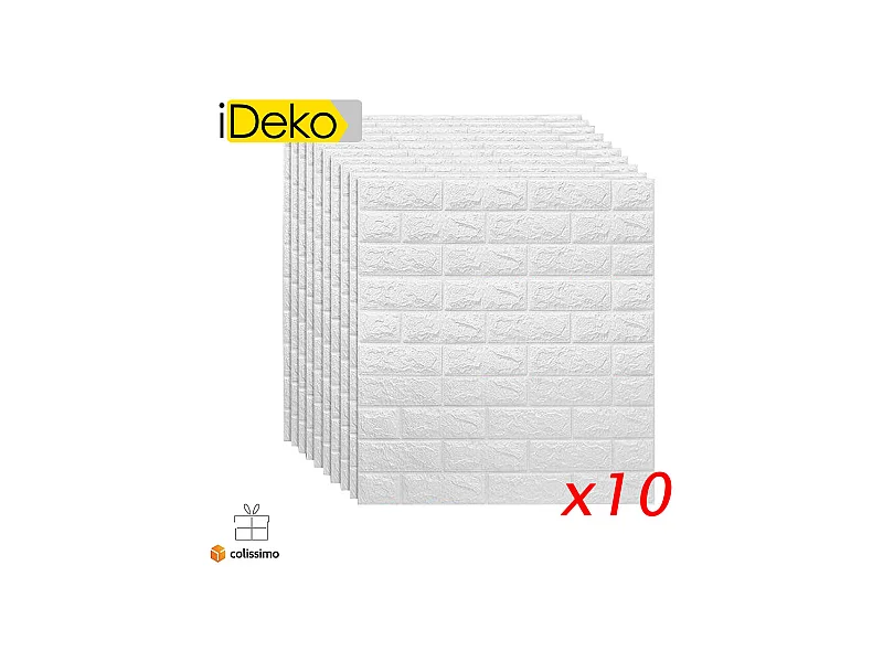 10 papiers peints autocollants 3D en mousse PE imperméable blanche, effet brique et pierre, DIY, 0,7 x 0,77 m