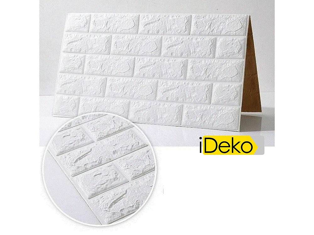 10 papiers peints autocollants 3D en mousse PE imperméable blanche, effet brique et pierre, DIY, 0,7 x 0,77 m