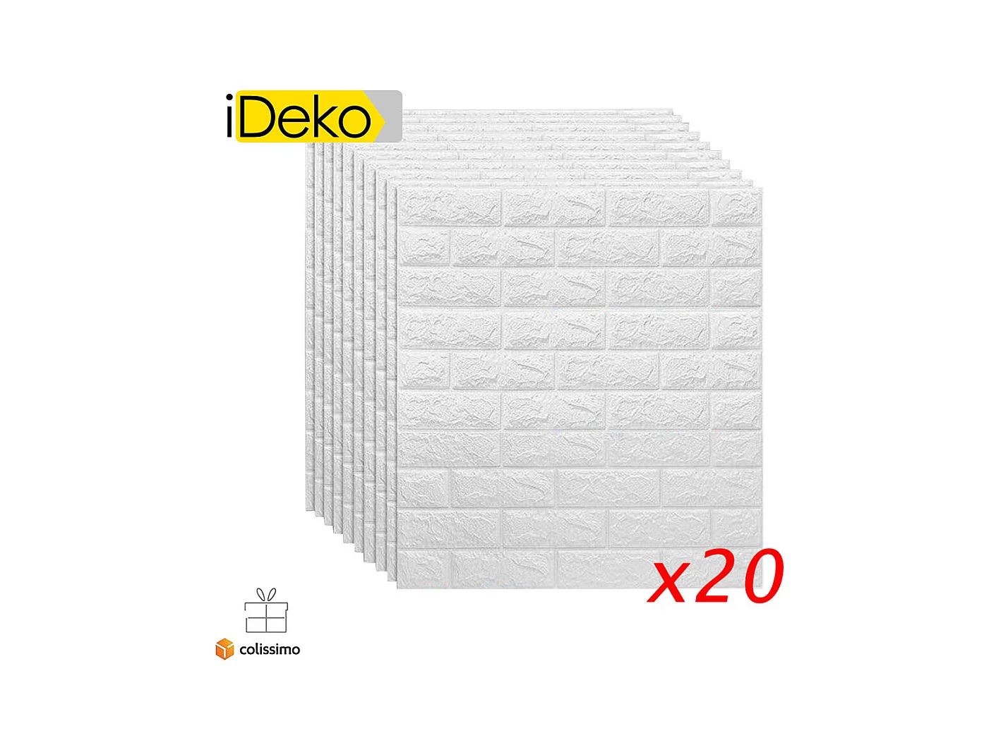 20 papiers peints autocollants 3D en mousse PE blanche, motif brique et pierre, à poser soi-même, 0,7 x 0,77 m