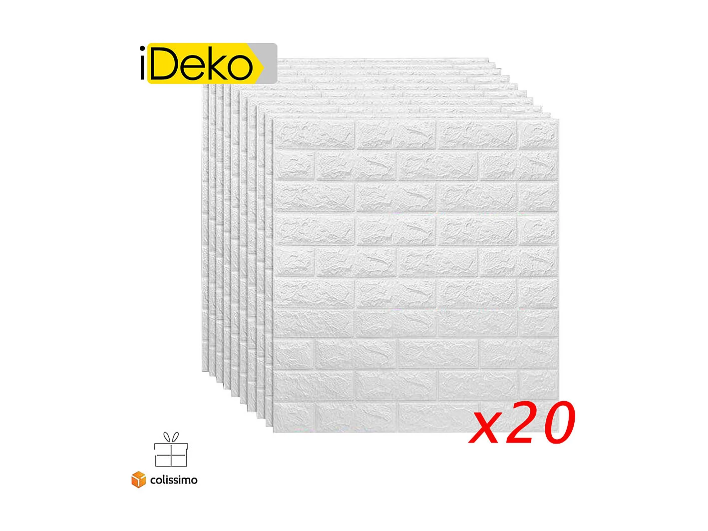 20 papiers peints autocollants 3D en mousse PE blanche, motif brique et pierre, à poser soi-même, 0,7 x 0,77 m