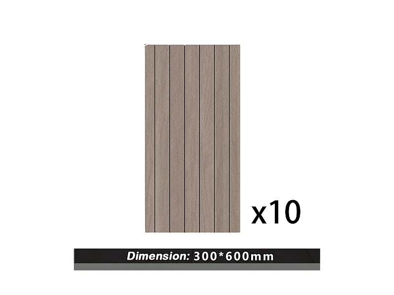 10 papiers peints autocollants 3D effet bois 30 cm x 60 cm, marron, 1,8 m²