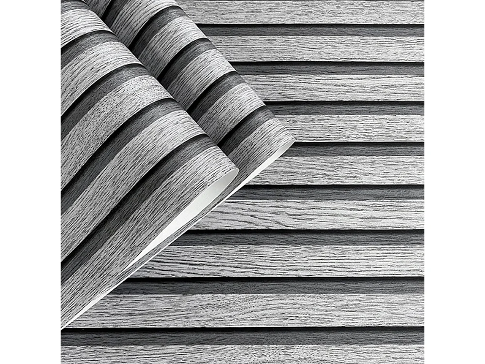 Papier peint 3D autocollant PVC 60 cm x 3 m, imitation bois gris, résistant à l'eau et à l'humidité