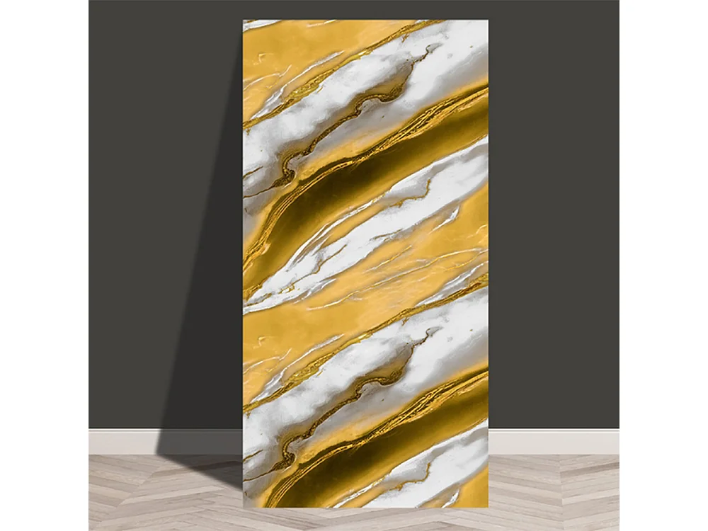 10 papiers peints autocollants 3D effet carrelage 30 cm x 60 cm, jaune Dunhuang, 1,8 m²