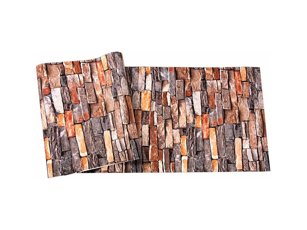 Papier peint PVC 3D rétro imitation brique, décor naturel antique, brique rouge, 9,3 x 0,53 m