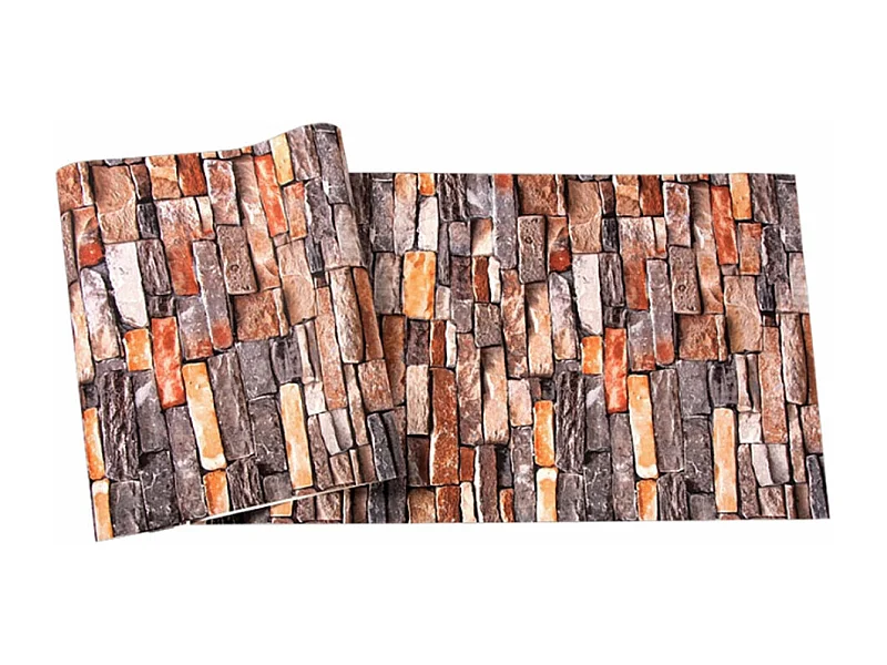 Papier peint PVC 3D rétro imitation brique, décor naturel antique, brique rouge, 9,3 x 0,53 m