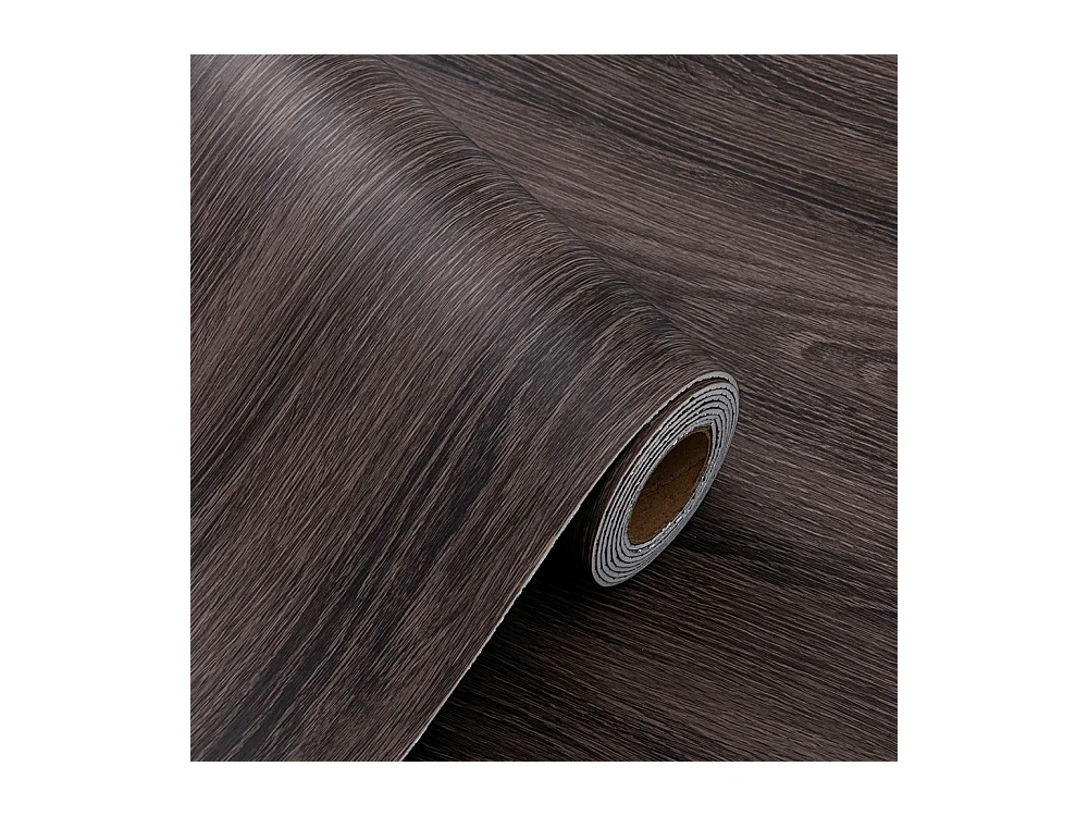 Papier peint autocollant épais effet bois noir café, 60 cm x 3 m, style industriel, 1,8 m²