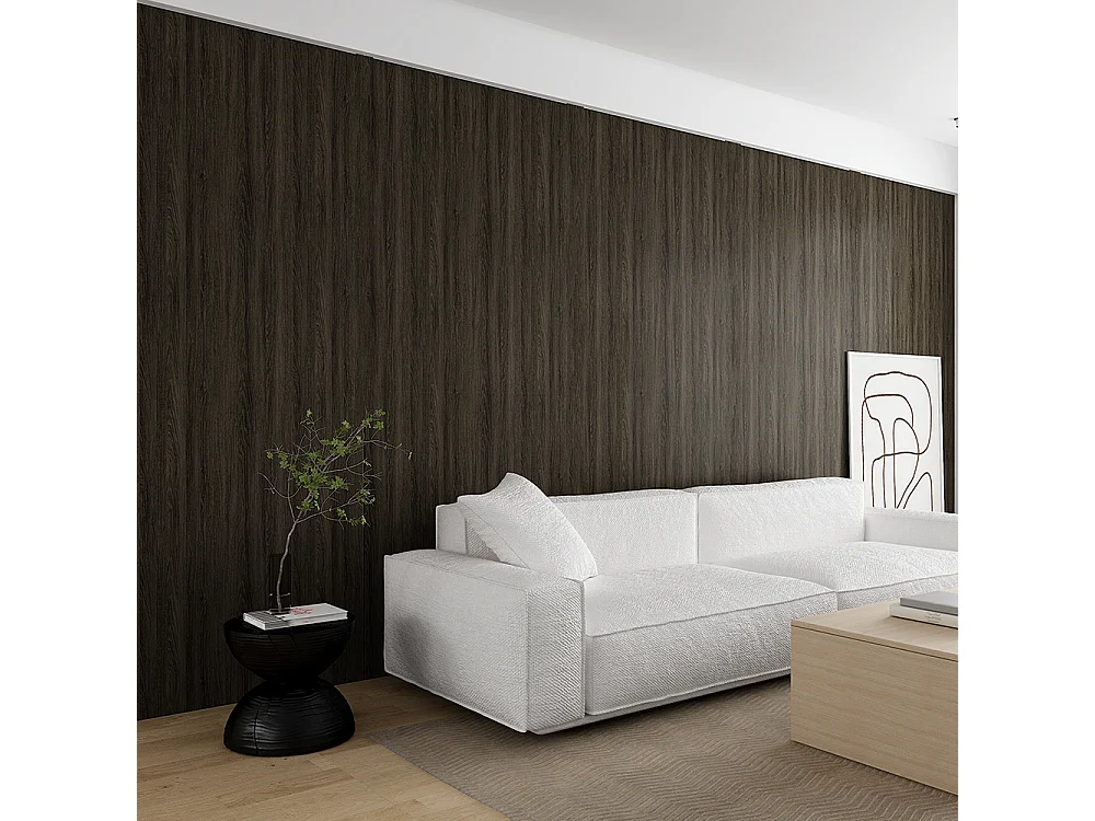 Papier peint autocollant épais effet bois noir café, 60 cm x 3 m, style industriel, 1,8 m²