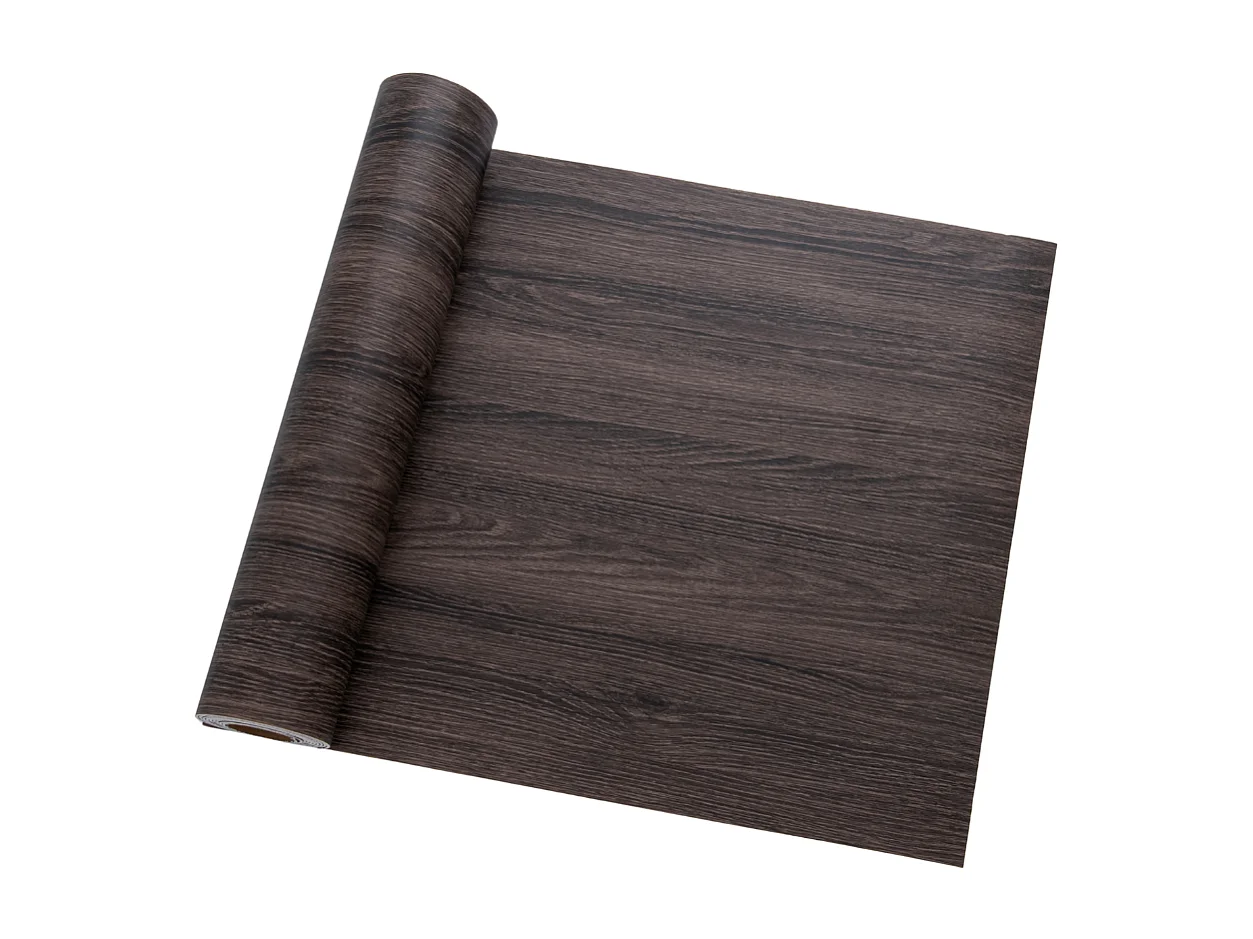 Papier peint autocollant épais effet bois noir café, 60 cm x 3 m, style industriel, 1,8 m²