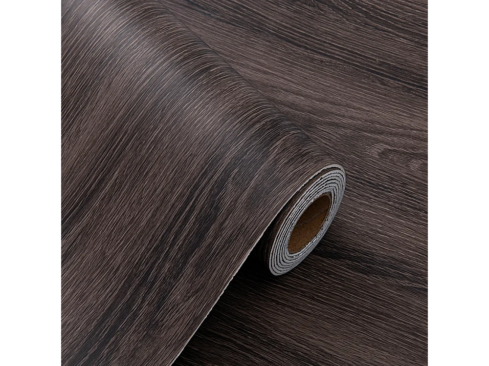 Papier peint autocollant épais effet bois noir café, 60 cm x 3 m, style industriel, 1,8 m²