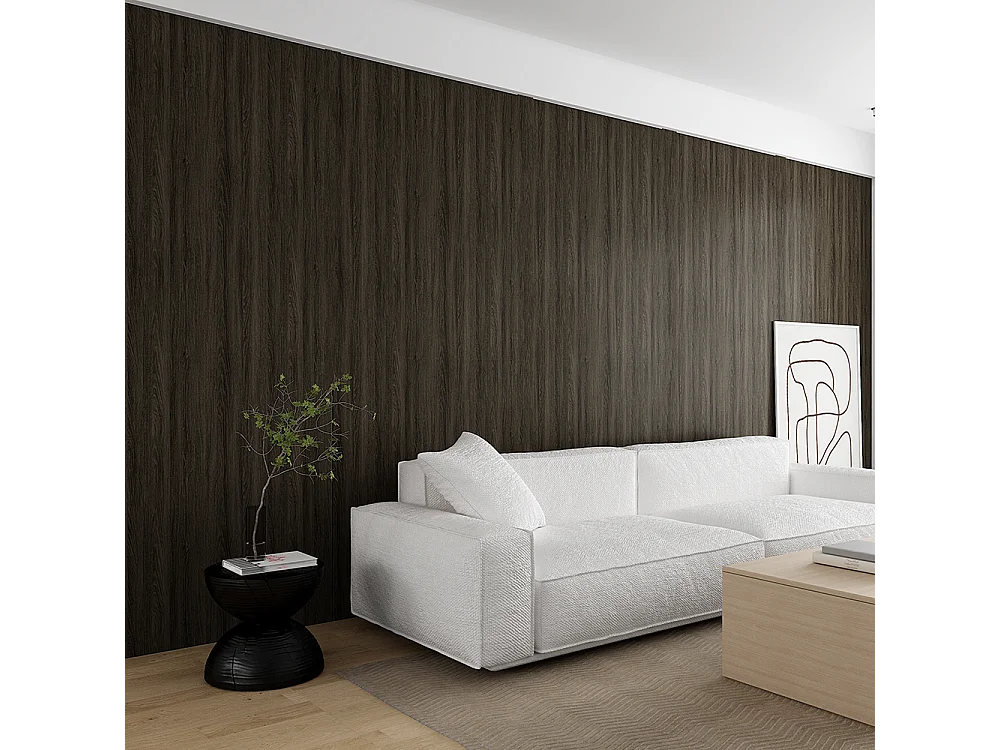 Papier peint autocollant épais effet bois noir café, 60 cm x 3 m, style industriel, 1,8 m²