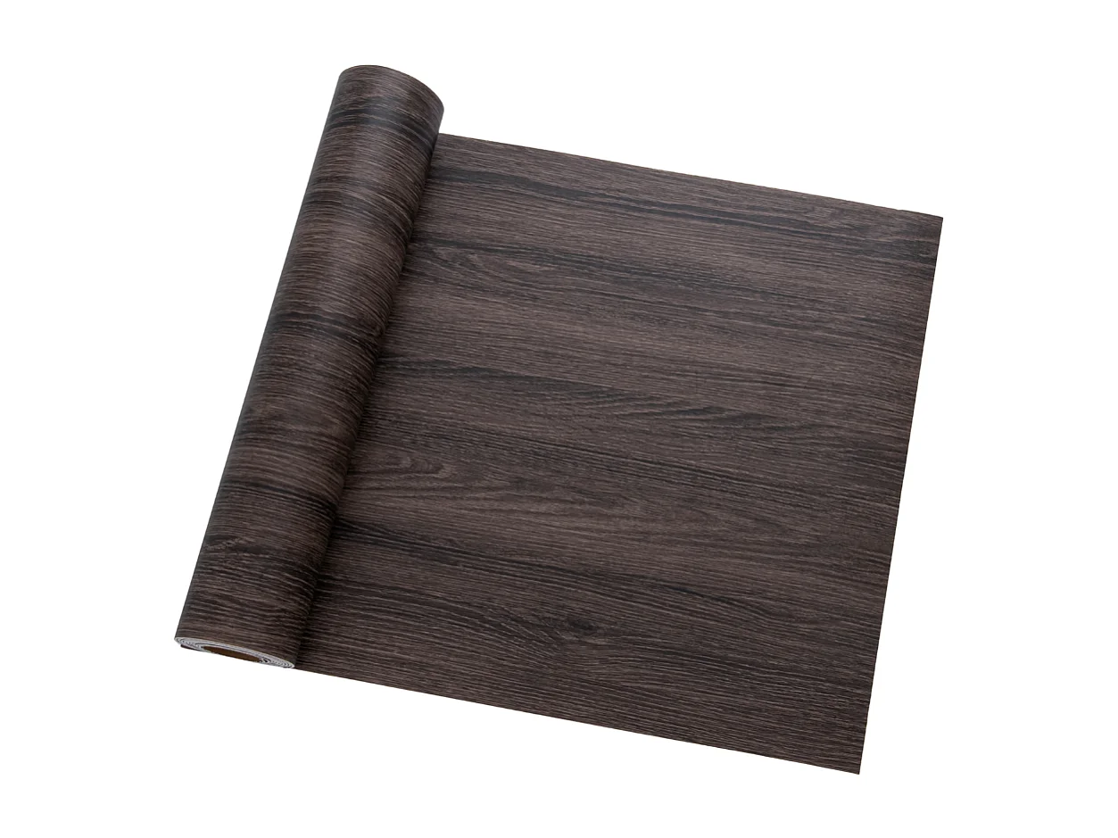 Papier peint autocollant épais effet bois noir café, 60 cm x 3 m, style industriel, 1,8 m²