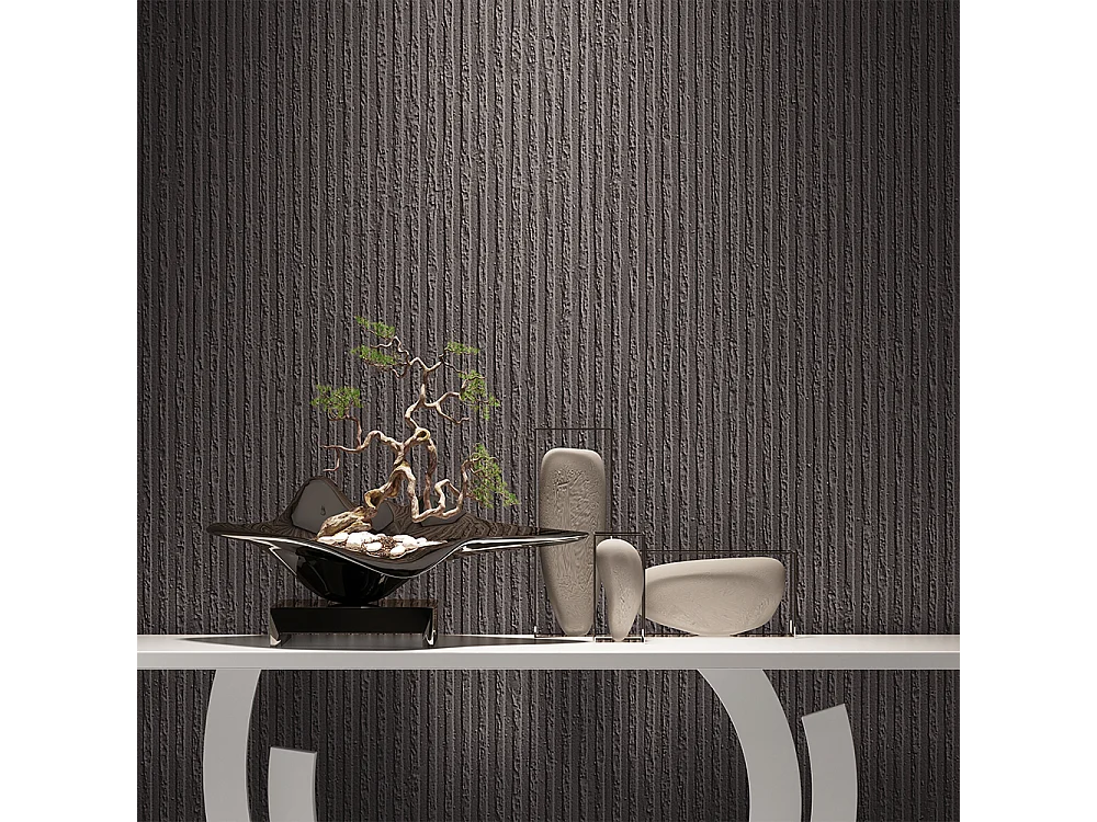 Papier peint 3D autocollant épais effet ciment noir gris, 60 cm x 2,8 m, style industriel, 1,68 m²