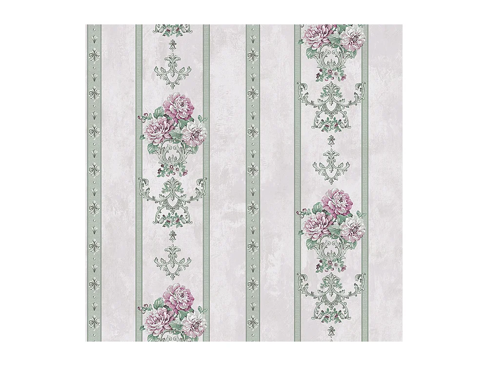 Papier peint texturé 3D Palace Garden, série Retro Vintage, 10 x 0,53 m, pour le salon, avec des fleurs violettes