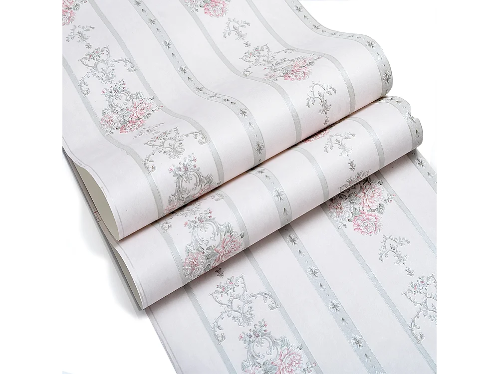 Papier peint texturé 3D Palace Garden, série Retro Vintage, 10 x 0,53 m, pour le salon, avec des fleurs violettes