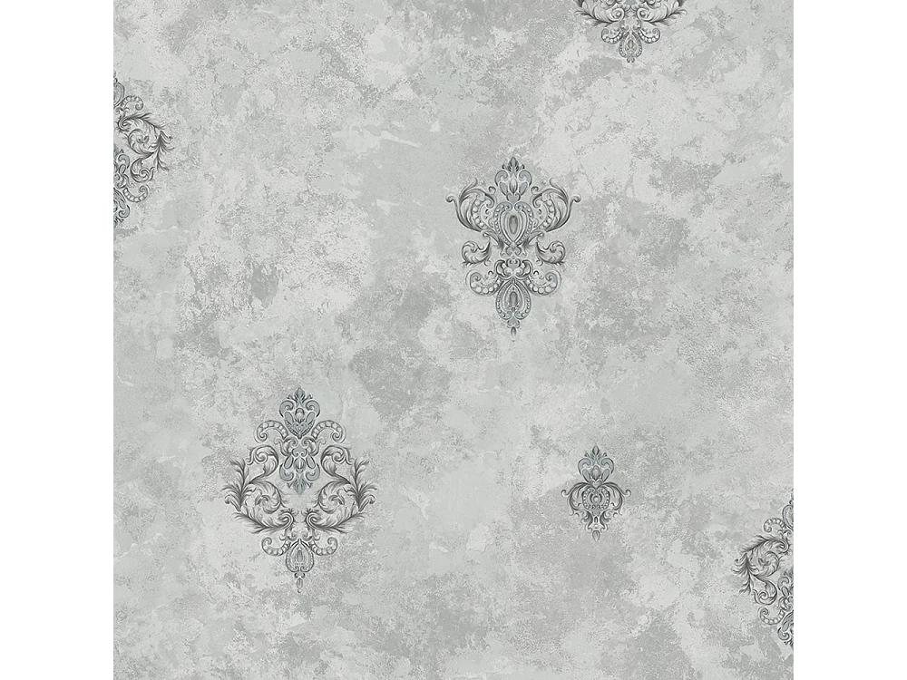 Papier peint texturé 3D, collection Palace, rétro vintage, 10 x 0,53 m, pour salon, motif floral argenté