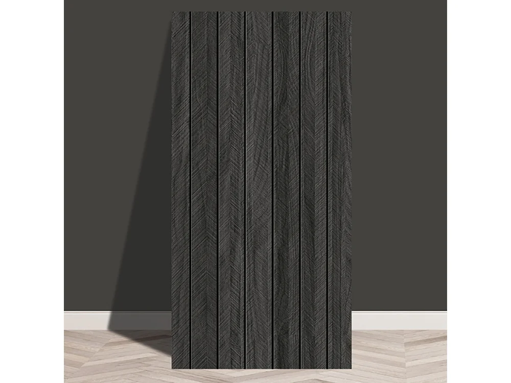 10 x Papier peint autocollant 3D Effet bois 30 cm x 60 cm Noir 1,8 m²