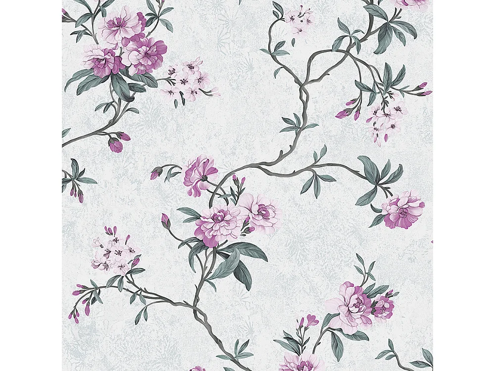 Papier peint texturé 3D Palace Garden, série Vintage Retro, 10 x 0,53 m, pour salon, avec fleurs blanches